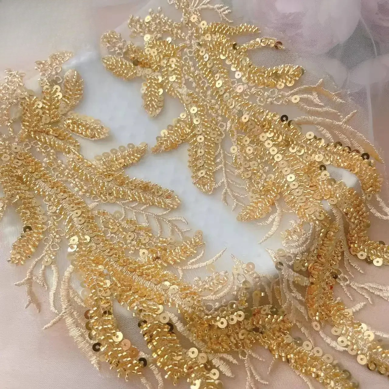 Beaded Sequins 3D Decals Mirro - огляд і ціна Applique Patch Flower