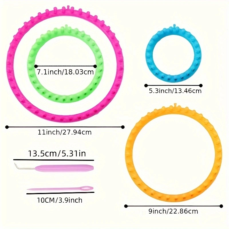 4 Size Round Plastic Scarf Kni - огляд і ціна Pom Pom Maker Tool