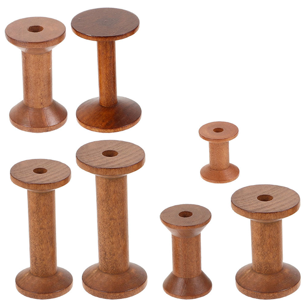 7Pcs Wooden Thread Spools Empt - огляд і ціна Embroidery Craft