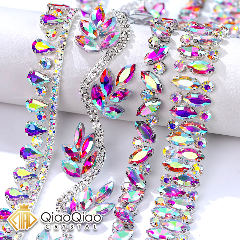 QIAO Rhinestone Trim Crystal A - огляд і ціна Crystal Mesh Fabric