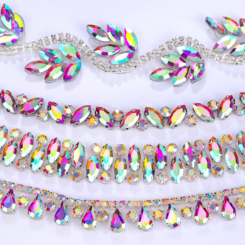 QIAO Rhinestone Trim Crystal A - огляд і ціна Crystal Mesh Fabric