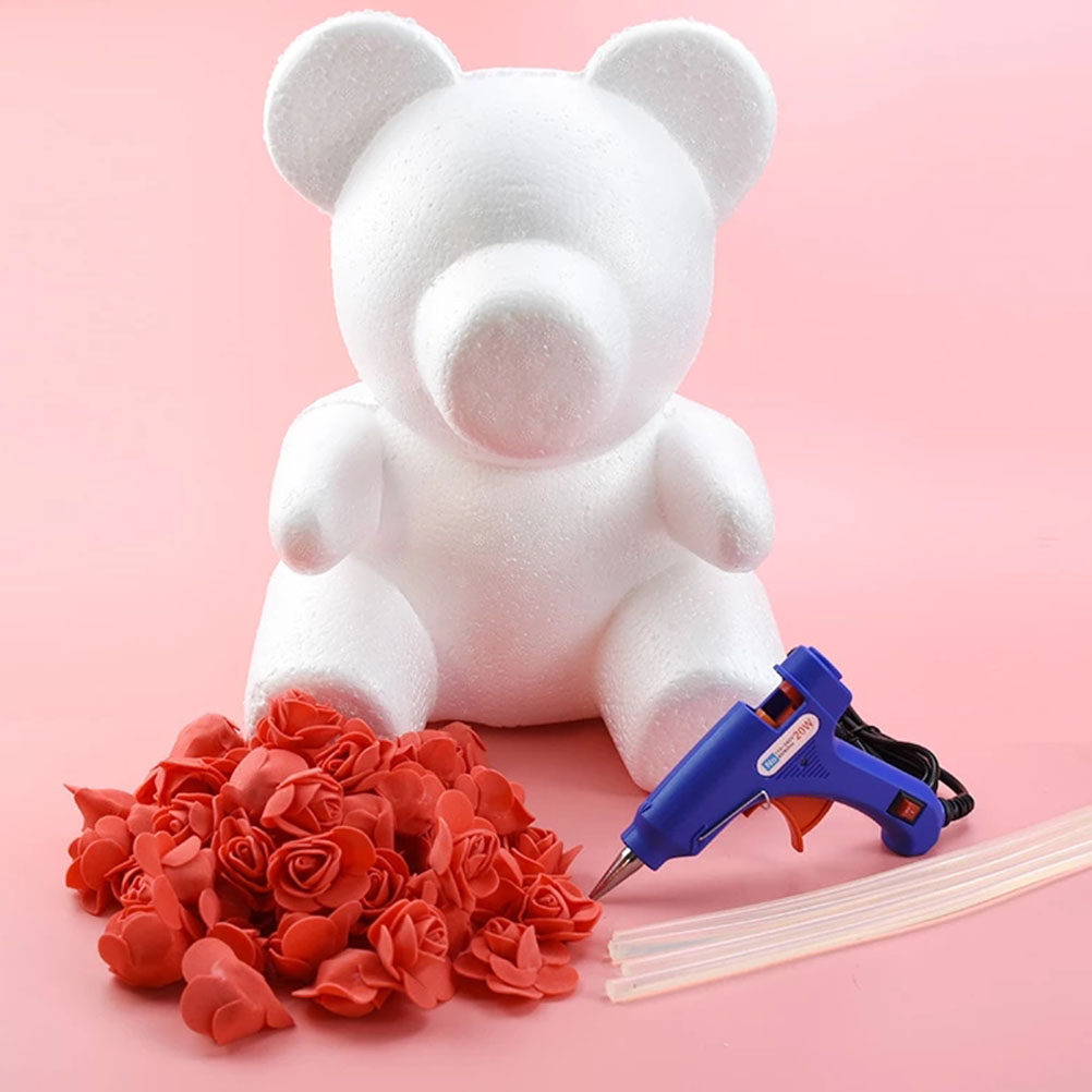 2Pcs White Foam Bear Ornament  - огляд і ціна Embellishment Crafts