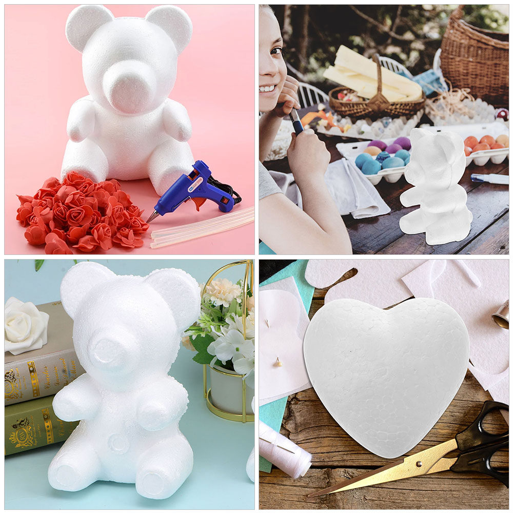 2Pcs White Foam Bear Ornament  - огляд і ціна Embellishment Crafts