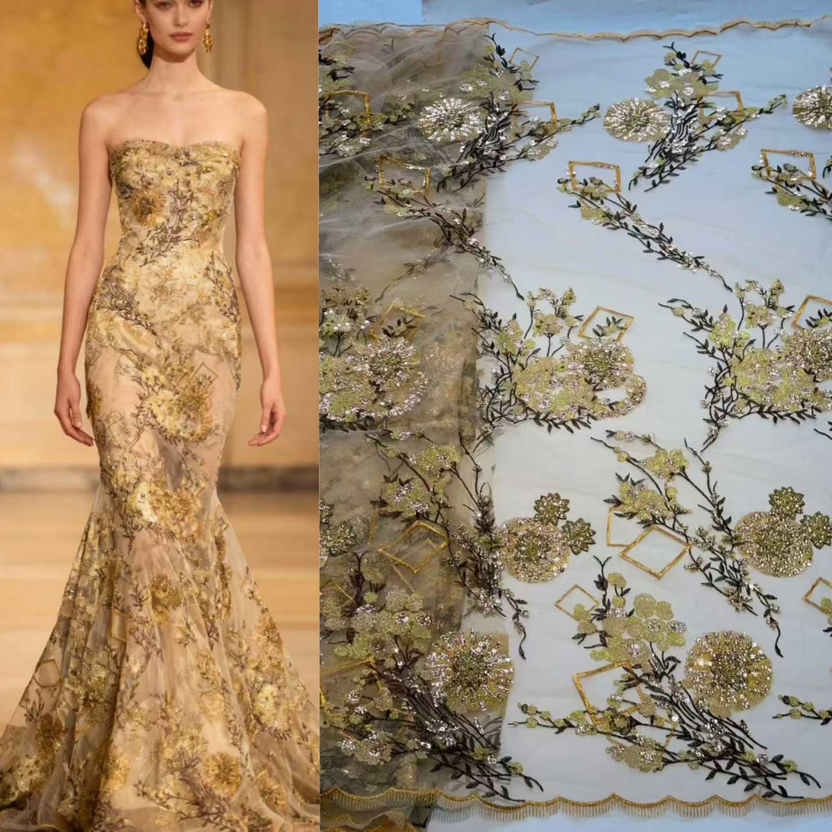 High Couture Crystal Irregular - огляд і ціна Crystal Mesh Fabric