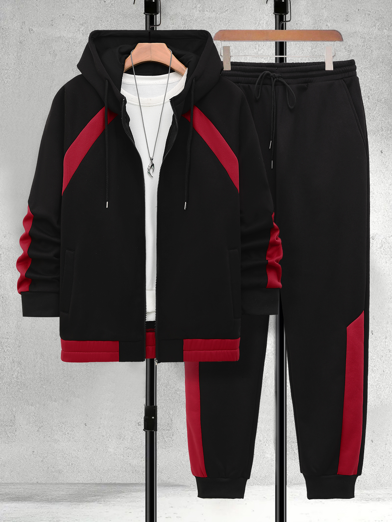 Men's Plus Size Black & Red Co - огляд і ціна Embellish Knit