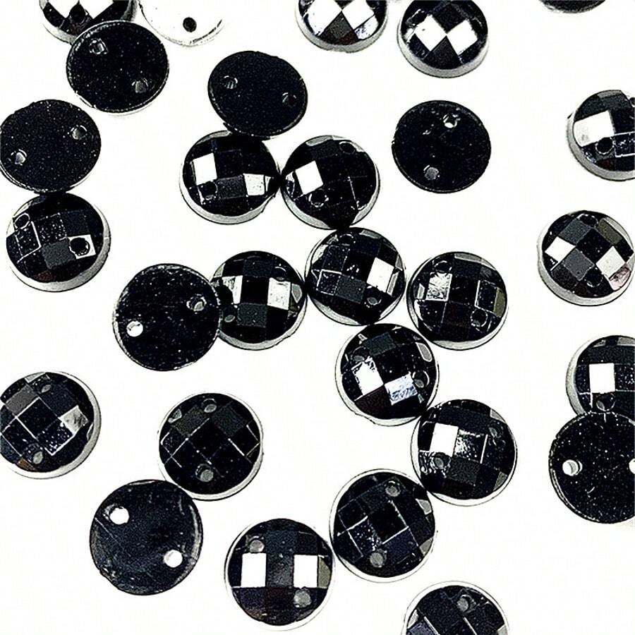 100pcs Mixed Size Black Acryli - огляд і ціна Sew On Rhinestone