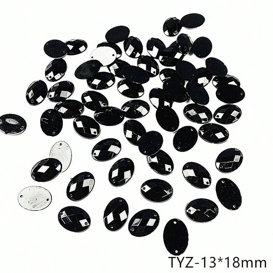 100pcs Mixed Size Black Acryli - огляд і ціна Sew On Rhinestone