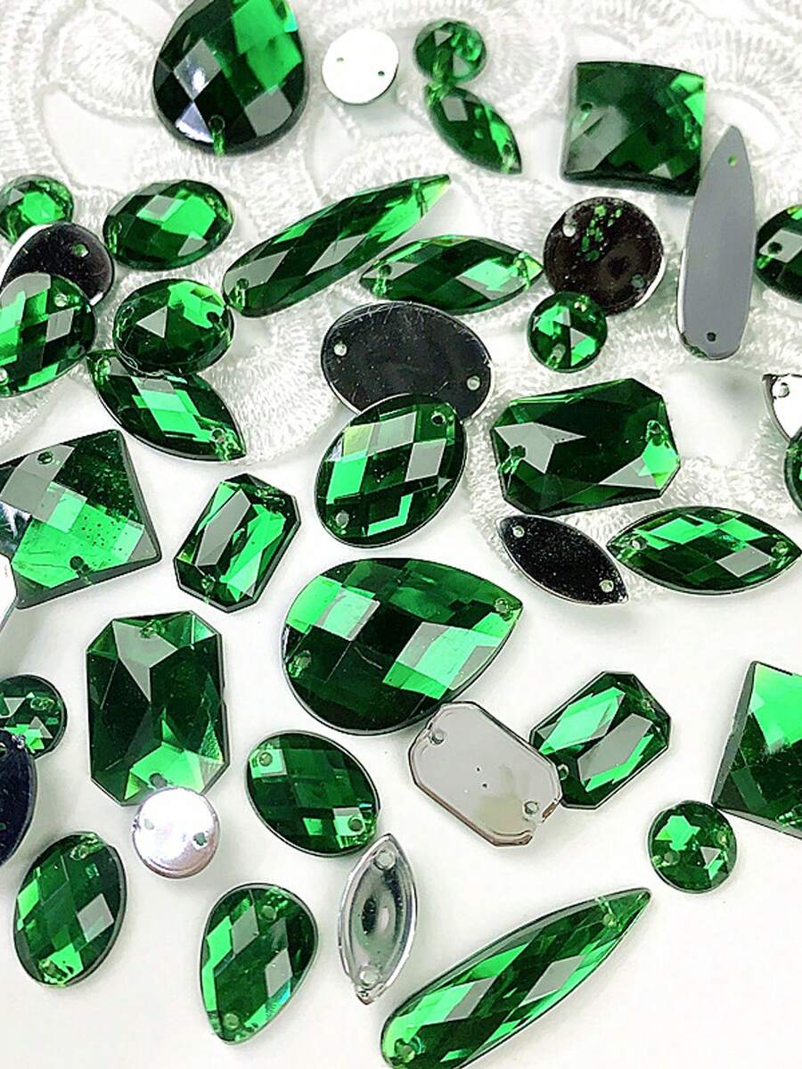 100pcs Mixed Size Black Acryli - огляд і ціна Sew On Rhinestone