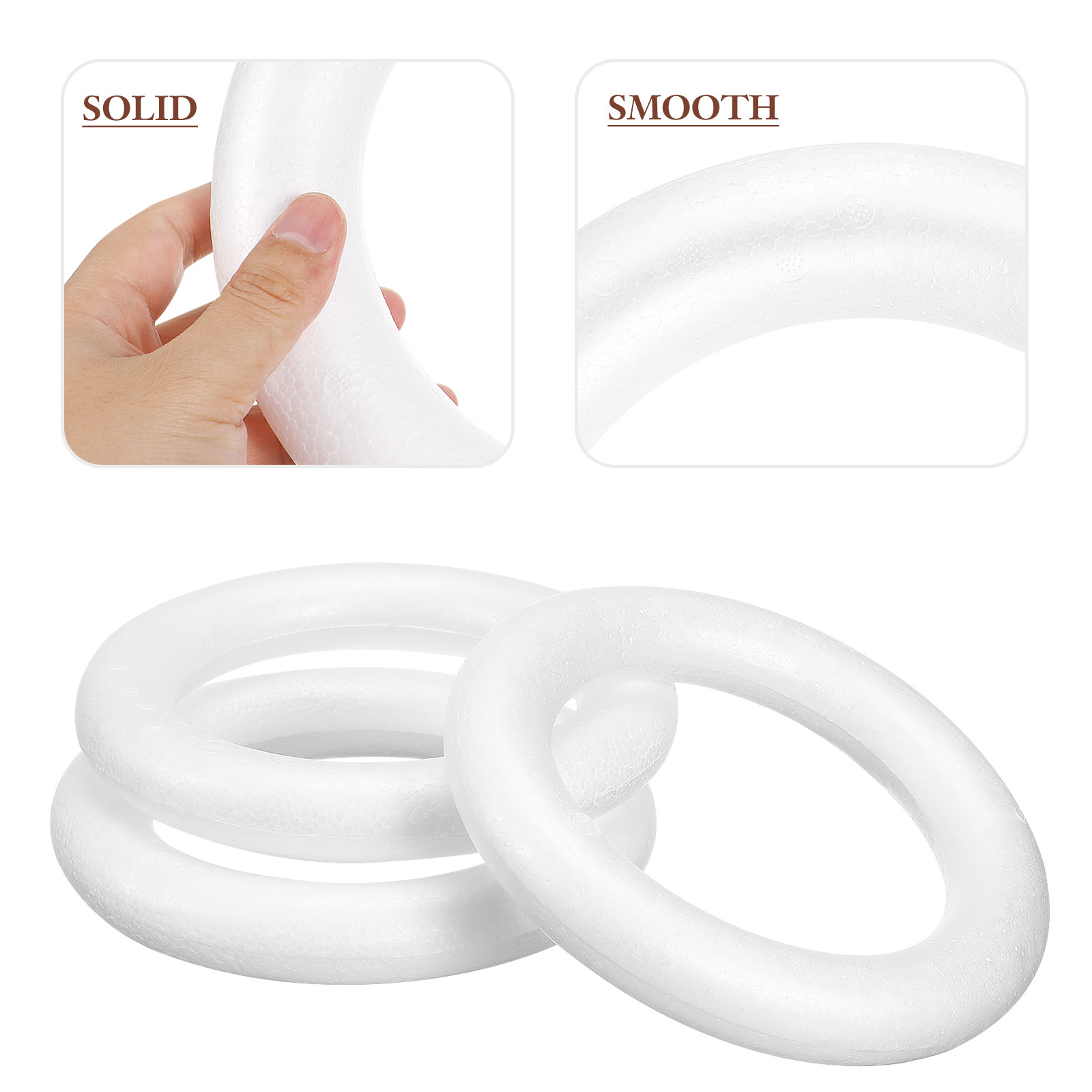 3Pcs White Foam Wreath Circle  - огляд і ціна Craft Embellishments