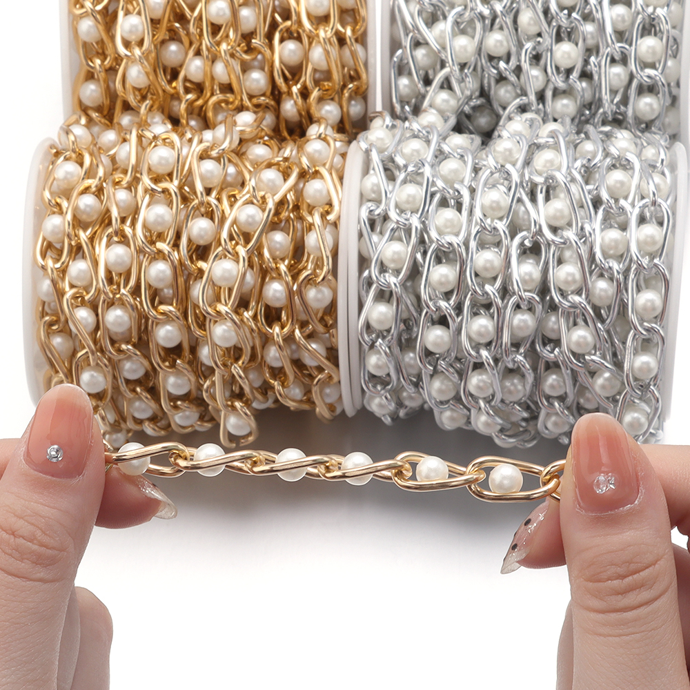 5Yards/Roll Beaded Chain Imita - огляд і ціна Pearl Trim Chain