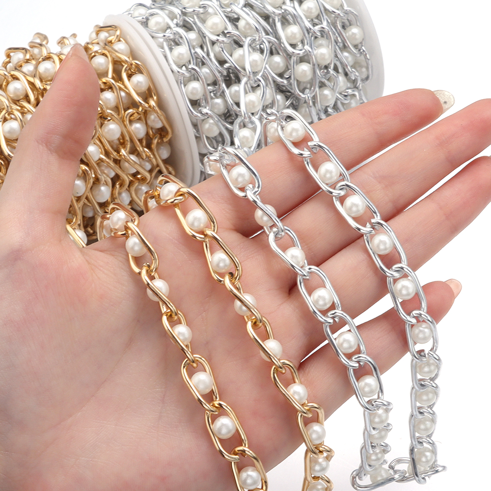 5Yards/Roll Beaded Chain Imita - огляд і ціна Pearl Trim Chain