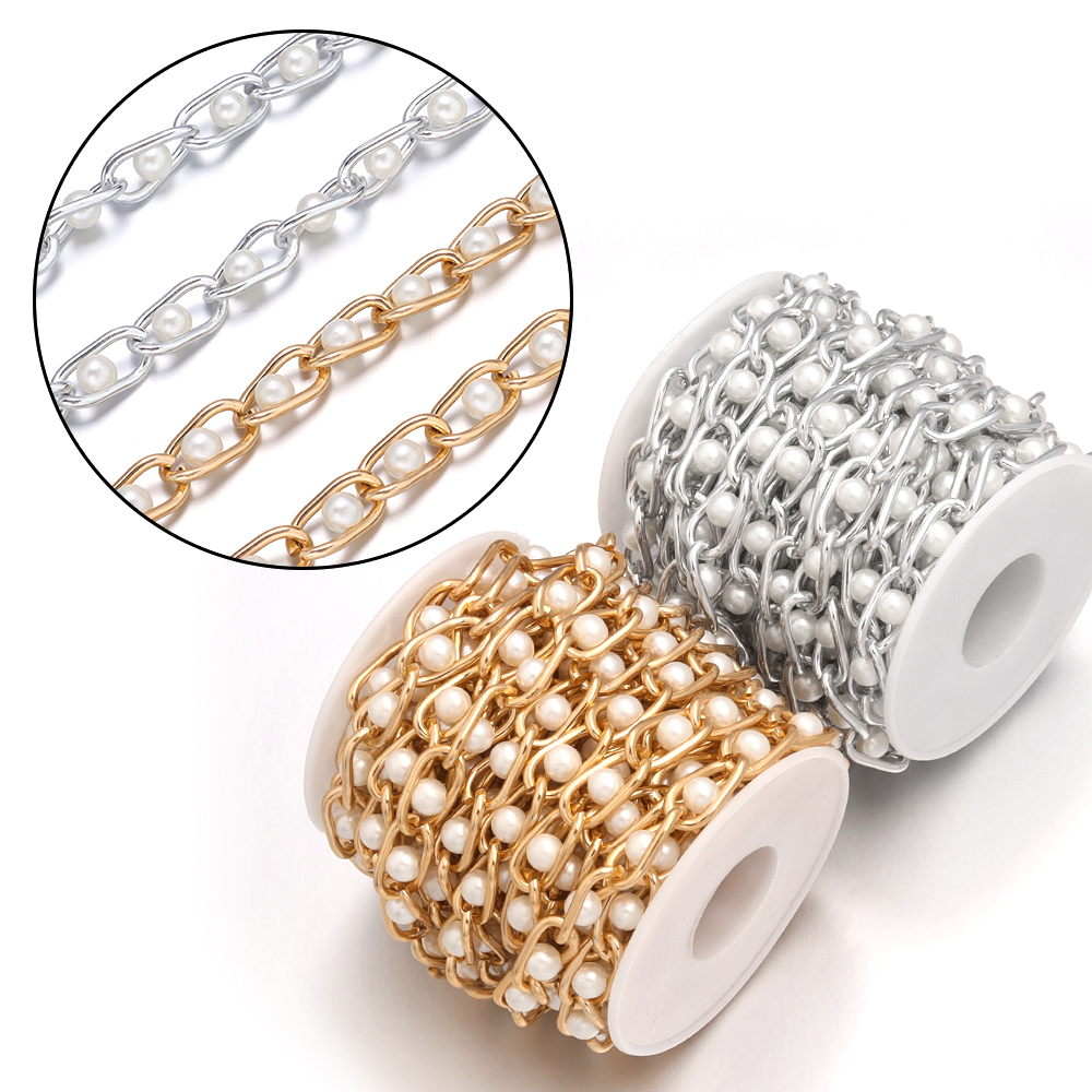 5Yards/Roll Beaded Chain Imita - огляд і ціна Pearl Trim Chain