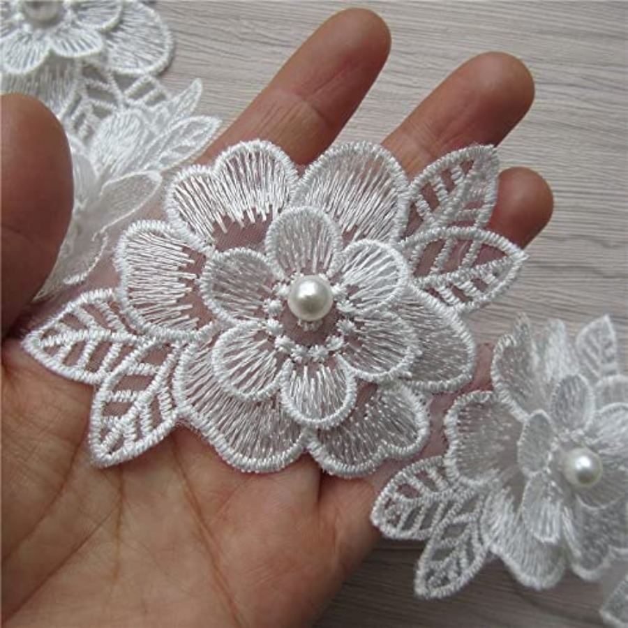 2 Yards 3D Flower Lace Trim Pe - огляд і ціна Lace Ribbon Trim