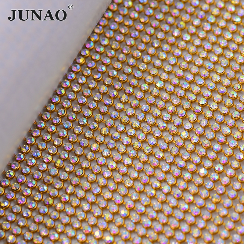 JUNAO 45*120cm Crystal AB Glas - огляд і ціна Crystal Mesh Fabric