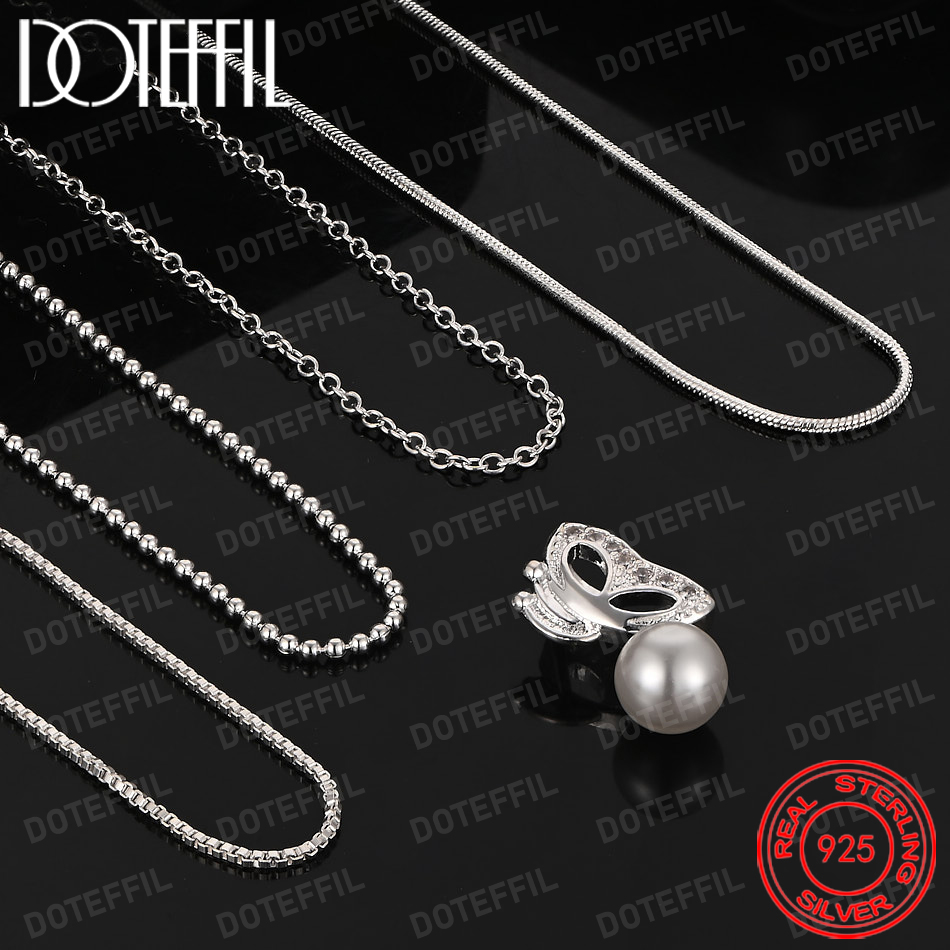 925 Sterling Silver Exquisite  - огляд і ціна Pearl Trim Chain