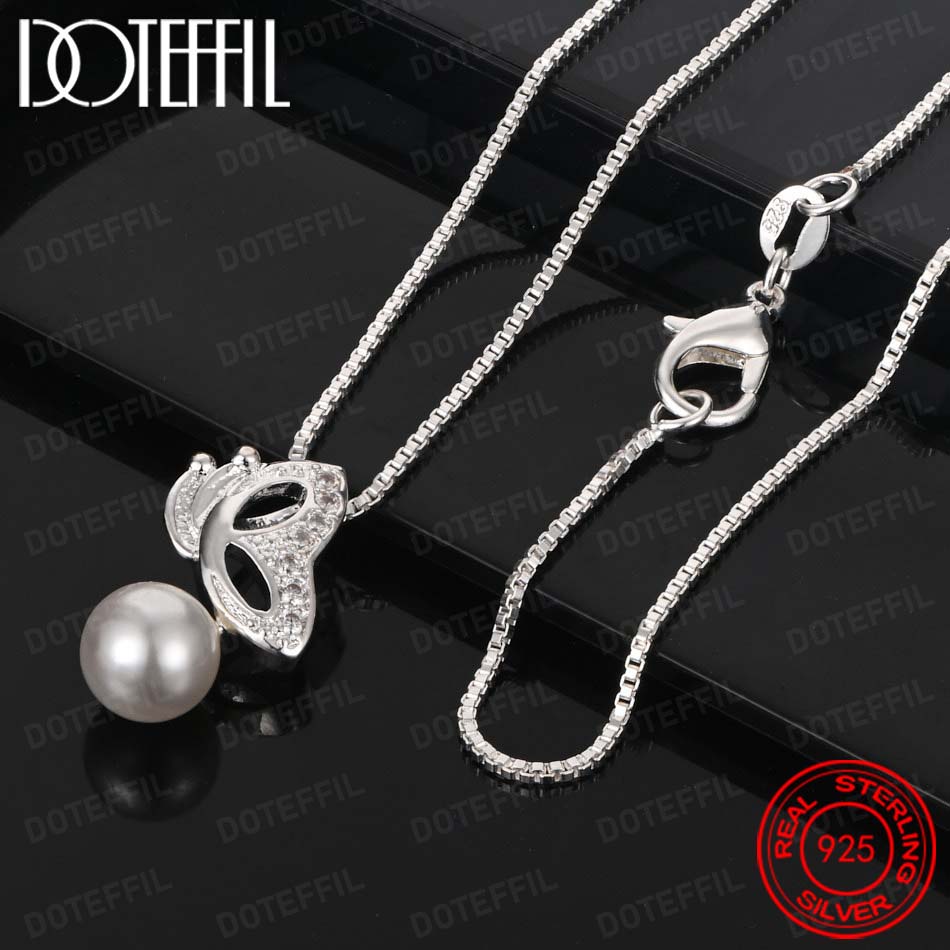 925 Sterling Silver Exquisite  - огляд і ціна Pearl Trim Chain