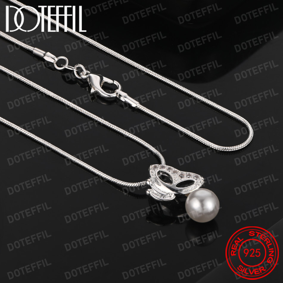 925 Sterling Silver Exquisite  - огляд і ціна Pearl Trim Chain