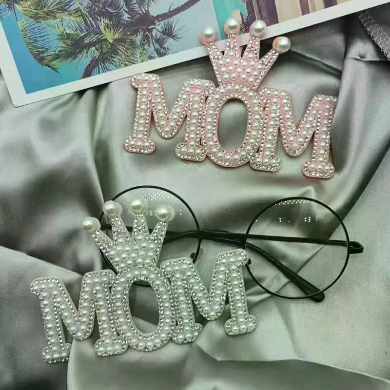 1PC Pearl Crown Mom Letter Pat - огляд і ціна Sew On Rhinestone