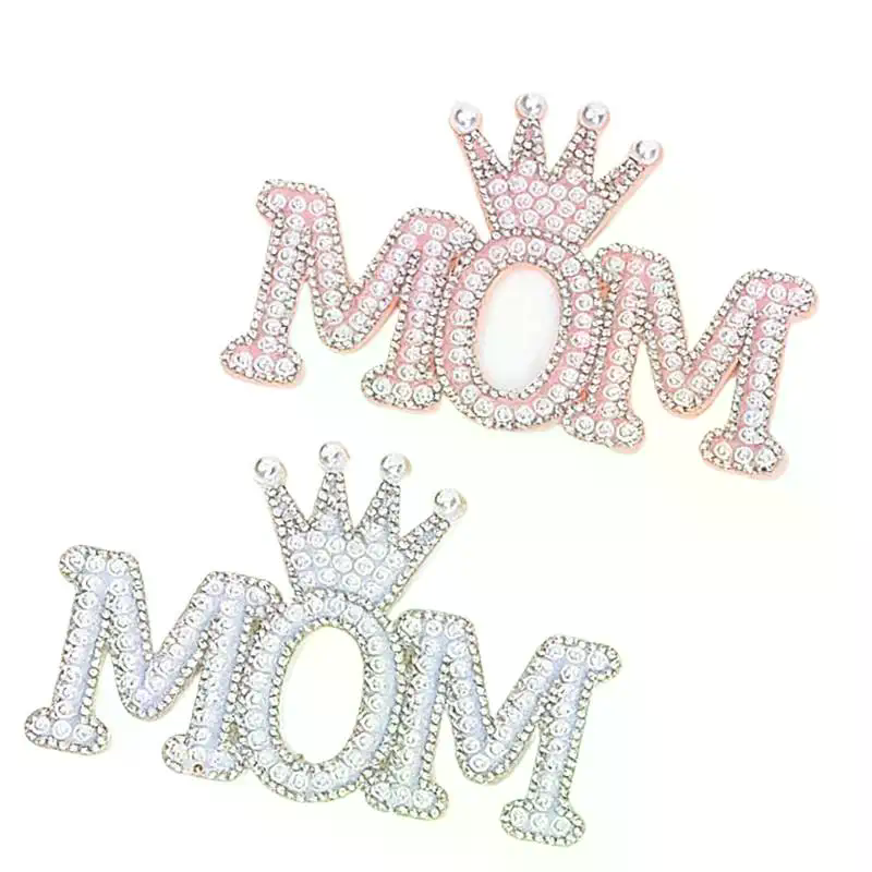 1PC Pearl Crown Mom Letter Pat - огляд і ціна Sew On Rhinestone
