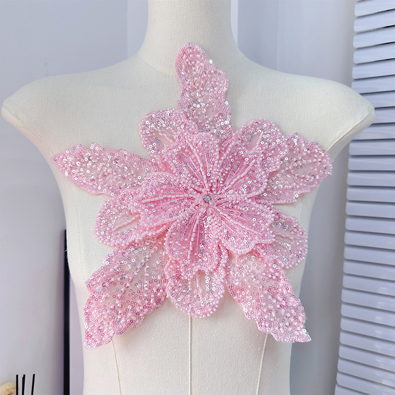 Sequin Beaded Flower Collar Ap - огляд і ціна Applique Patch Flower
