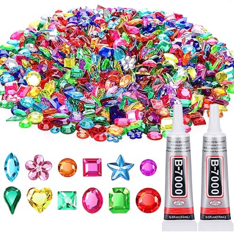 200Pcs Craft Gems with 2Pcs B7 - огляд і ціна Embellishment Glue Craft