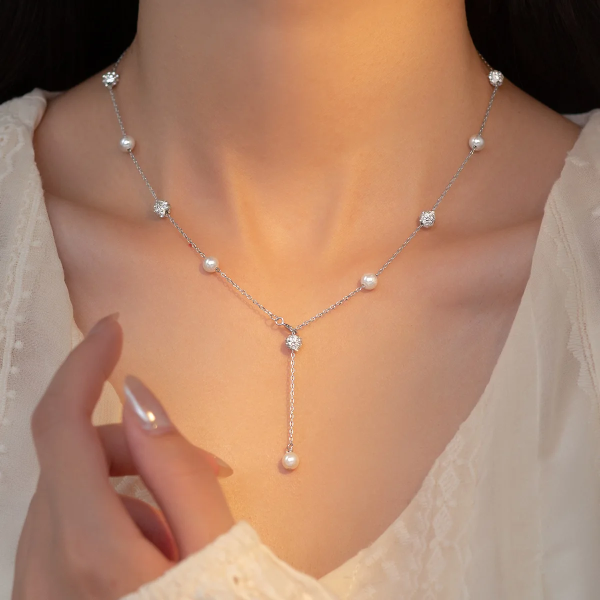 TrustDavis Real 925 Sterling S - огляд і ціна Pearl Trim Chain