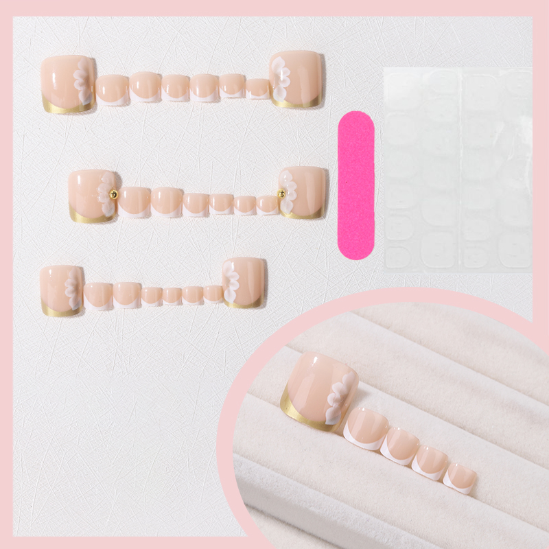 24Pcs Short Square French Whit - огляд і ціна Embroidery Embellishments