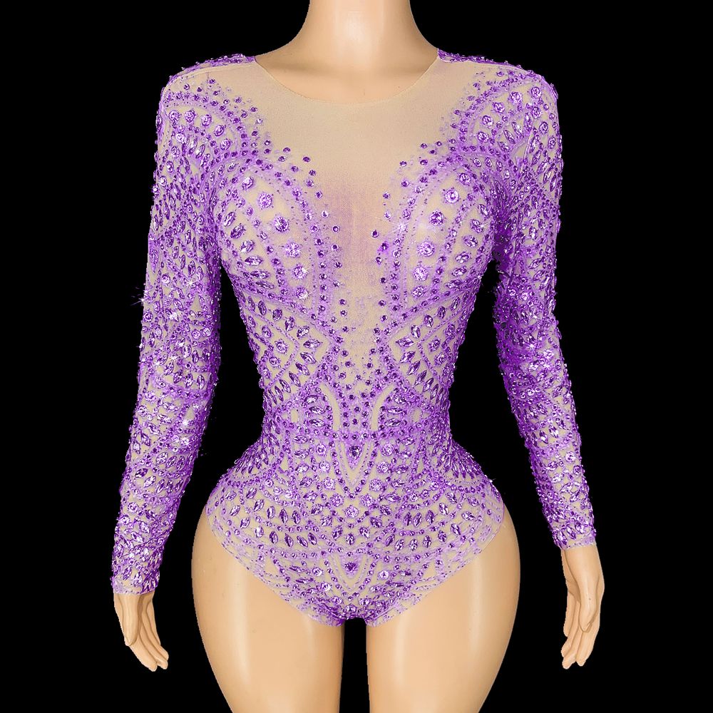 Sparkly Rhinestones Leotard Lo - огляд і ціна Rhinestone Banding Trim
